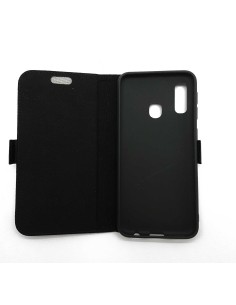 Etui de protection anti ondes téléphone Samsung GALAXY A20e en cuir noir.