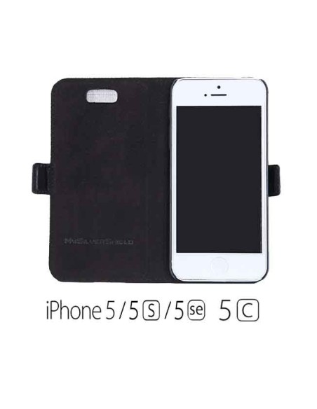 iPhone 5 / 5s anti-wave case / BLACK top leather SE (book)