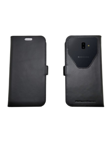 Etui anti-ondes compatible SAMSUNG J6 PLUS cuir noir
