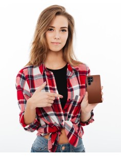 Fawn leather anti-radiation case for Samsung Galaxy S22 ULTRA
