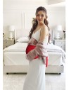 Bandeau de grossesse anti-ondes rouge.