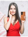 Black leather anti-radiation case for Samsung Galaxy S23