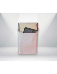 Pochette Faraday en tissu gris très grande