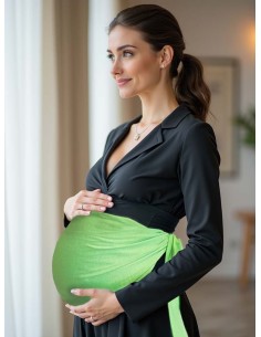 Bandeau de grossesse anti-ondes vert fluo