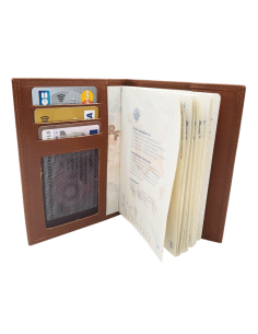 Protector de pasaporte de cuero