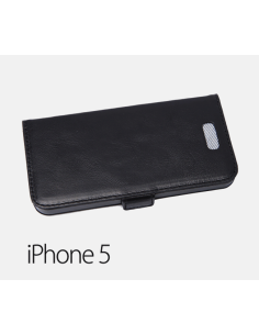 iPhone 5 / 5s anti-wave case / BLACK top leather SE (book)