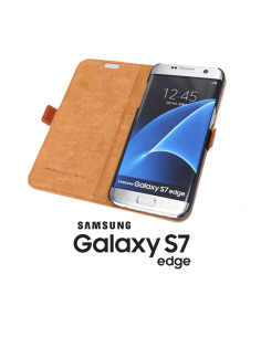 Etui anti-ondes Samsung Galaxy S7 Edge cuir supérieur fauve (book)