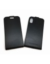 iPhone X/XS black top leather anti-wave case (up-down)