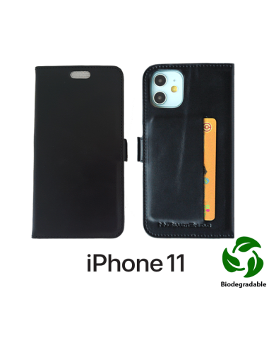 Etui anti-ondes iPhone 11 cuir noir (biodégradable & porte-carte) Etui anti-ondes iPhone 11 cuir noir (biodégradable & porte-carte)