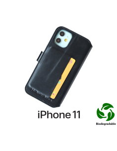 Etui anti-ondes iPhone 11 cuir noir (biodégradable & porte-carte)