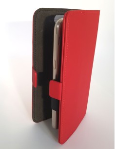 Etui anti-ondes universel grand format rouge simili-cuir (clips)