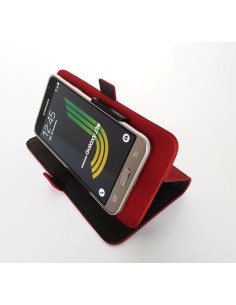 Etui anti-ondes universel grand format rouge simili-cuir (clips)