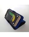 Etui anti-ondes universel grand format bleu simili-cuir (clips)