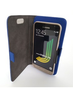 Etui anti-ondes universel grand format bleu simili-cuir (clips)