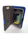 Etui anti-ondes universel grand format bleu simili-cuir (clips)