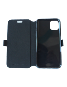 ETUI ANTI-ONDES IPHONE 11 PRO MAX CUIR SUPÉRIEUR NOIR (PORTE-CARTE)